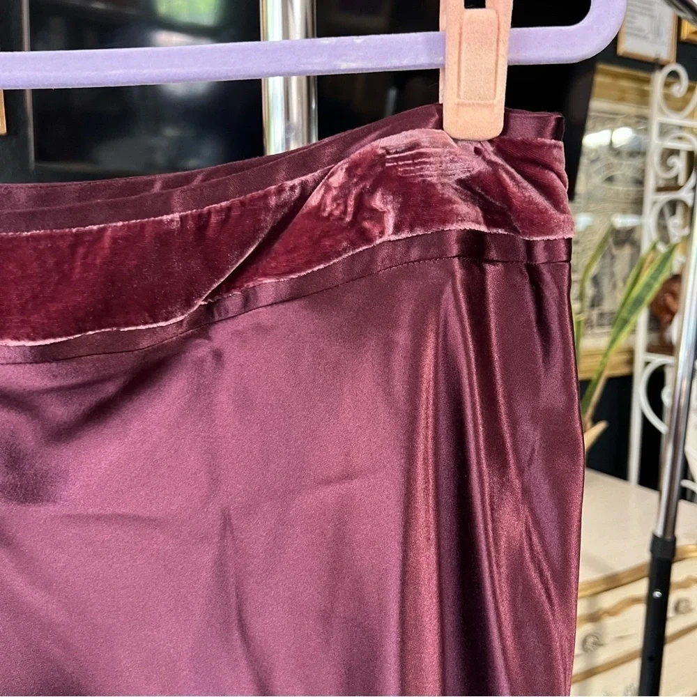 Vintage Silk Burgundy Velvet Skirt